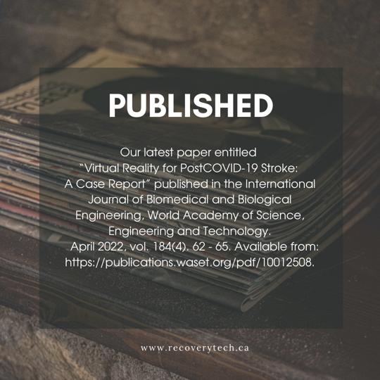 Publication of Our Latest Article